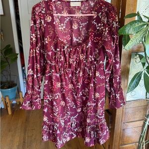 Altar'd State Burgundy Floral Dress